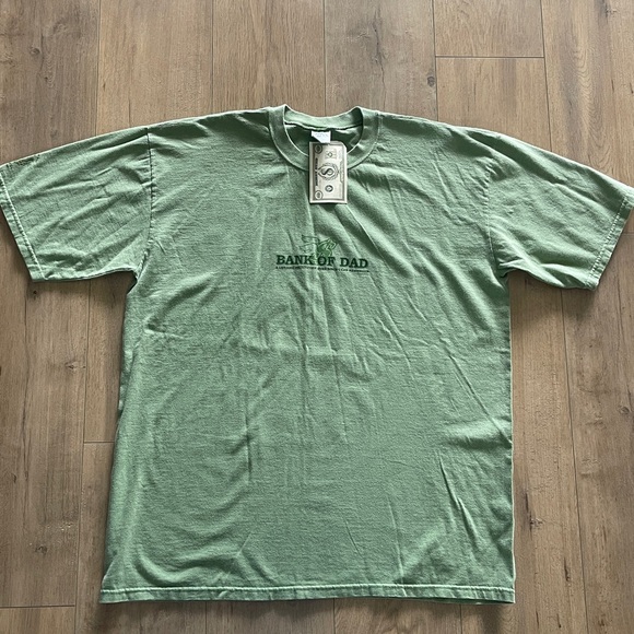 NWT Vintage Crazy Shirt Bank of Dad Shirt Size XL Green Dead Stock Money Dyed - Picture 1 of 10